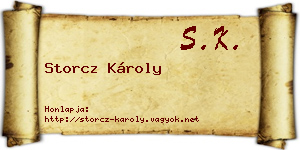 Storcz Károly névjegykártya